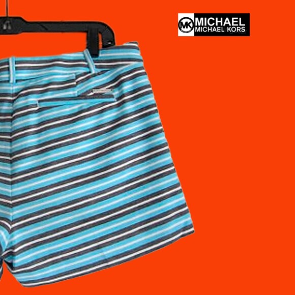 MICHAEL Michael Kors NEW Coastal PEACOCK Stripe Mini Short 12 - Picture 9 of 11